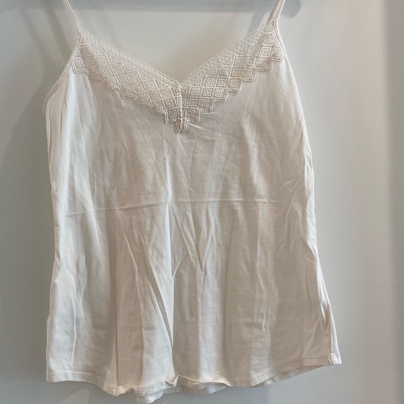 Off white tank top with clear stitching on the top - Picture 1 of 4
